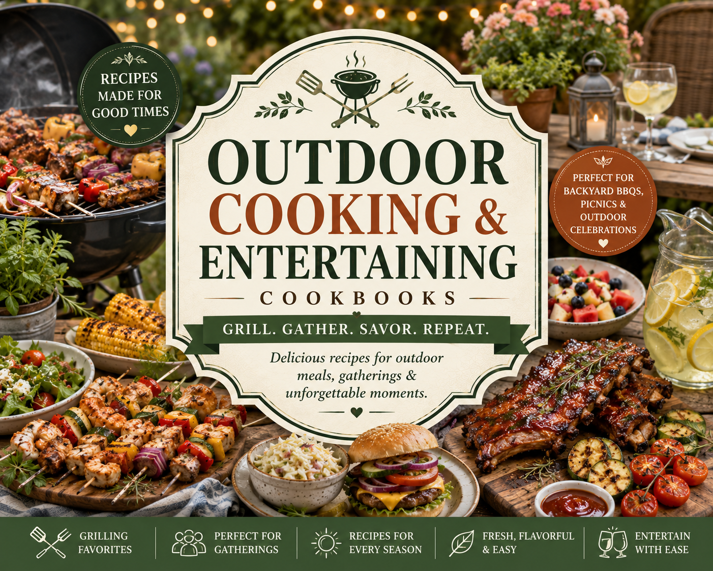 Outdoor cooking and Entertaining Cookbooks | Grilling, Pizza, Seafood & Party Recipes